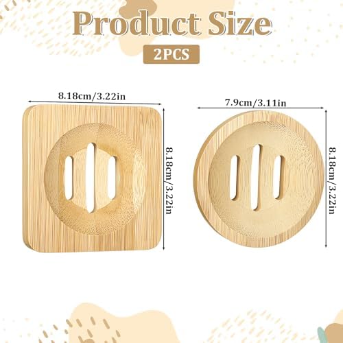 2 Pcs Wooden Soaps Saver for Shower Natural Bamboo Soap Dish - Image 2