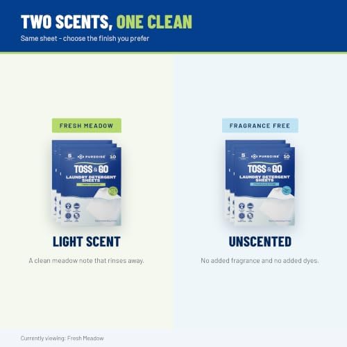 Purecise Travel Laundry Detergent Sheets, Fresh Meadow, 30 Loads, 3 Pack - Image 6