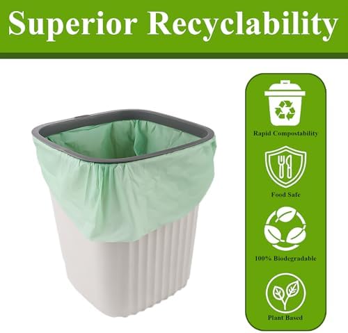 C Crystal Lemon 50 Count Biodegradable Kitchen Food Waste Bags - 6 Gallon Scraps Bags - Heavy Duty Compostable Waste Bags for Kitchen - Unscented Trash Bags 6 Gallon for Yard, Food (Pack of 2) - Image 4