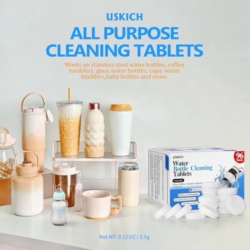 96Pack Water Bottle Cleaning Tablets, Bottle Bright Clean Stainless Steel, Thermos, Tumbler, Insulated and Reusable Water Bottles,Removes Stubborn Stains and Odors - Image 4
