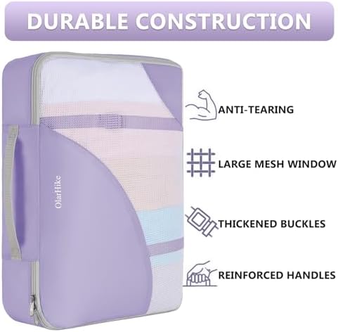OlarHike 8 Set Packing Cubes for Travel,Gifts for Women Mom,Anti-Tearing Suitcase Organizer,with Over 1000 pcs Mesh Holes,Vacation Essentials & Accessories for Cruise Ship - Image 4