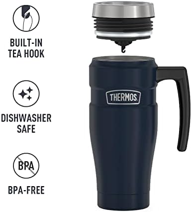 THERMOS Stainless King Vacuum-Insulated Travel Mug with Handle-16oz,Midnight Blue-Thermos Tumbler for Hot&Cold Drinks-Leak&Sweat-Proof Stainless Steel Coffee Mug with Lid for Commuting,(Pack of 4) - Image 5