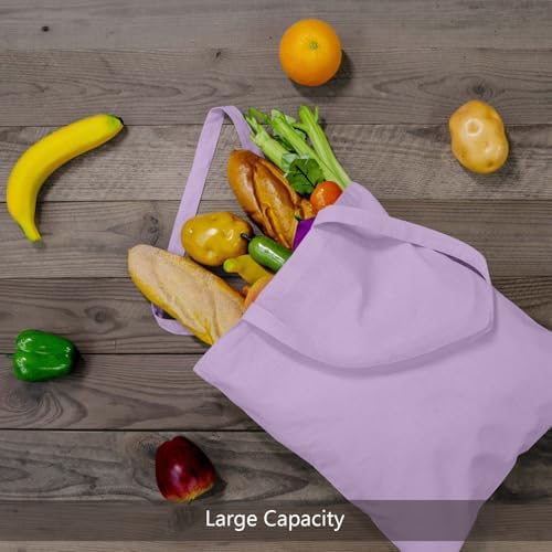 TOPDesign 6-Pack Economical 16"x15" Lavender Cotton Tote Bags, Lightweight Medium Reusable Grocery Shopping Cloth Bags, Suitable for DIY, Advertising, Promotion, Gift, Activity - Image 5