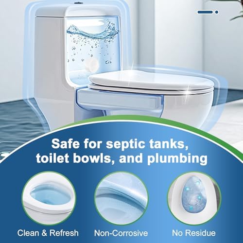 Msvvko Toilet Bowl Cleaners, Bleach Tablets 100 PACK, Automatic Cleaner for Tank, Effectively Eliminate Limescale, Stains & Odor, Continuous Cleaning for Bathroom & Toilet - Image 2