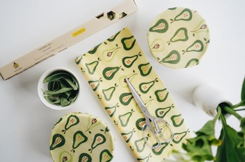 SuperBee Beeswax Wrap Roll XL 35x13" Reusable Food Wrap Bees – Pears - Image 2