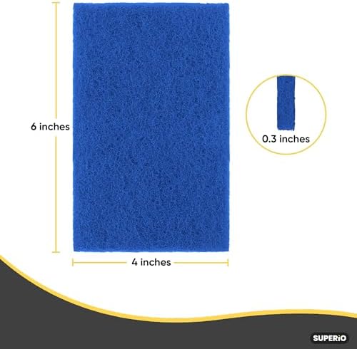 Scouring Pad Non-Scratching Scrubber Non-Scratch Cleaning Scrub Pads Heavy Duty Scouring Pad Reusable Kitchen Scrubbing Pad Pack of 36 Blue, by Superio - Image 2
