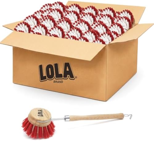 LOLA -The Original - Dishwashing & Vegetable Brush, 36 Pack, Hardwood w/Poly Fiber Bristles, Reusable, Sustainable, Has EZ-Grip Handle by LolaProducts