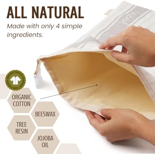 Nectar & Nest Reusable Beeswax Bread Bags for Homemade Bread & Sourdough - Image 3