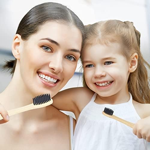 SEVENHEAD 2 PCS Bamboo Toothbrushes With Soft Bristles for Adults - Natural Biodegradable BPA Free Eco-Friendly Wooden Black Toothbrush - Image 4