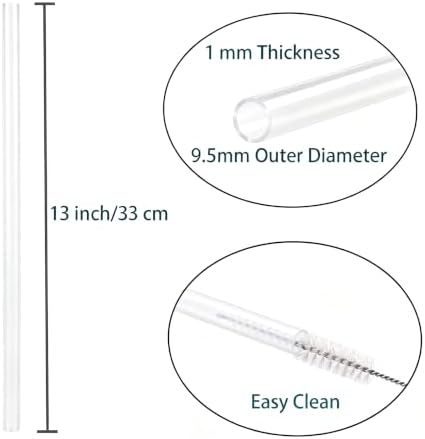 Dakoufish Replacement Straw for Stanley|Simple Modern 40oz 30oz Tumbler,10 Pack 13 Inch White Reusable Straws With Cleaning Brush for Stanley Cup Accessorie,BPA Free,Dishwasher Safe - Image 2