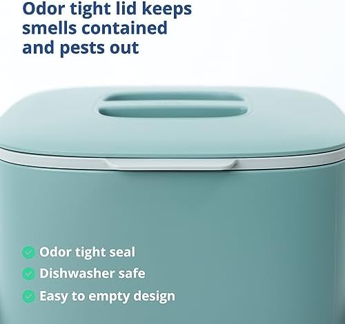 Blue Ginkgo Kitchen Compost Bin, 2.6L Countertop Compost Bin, Green - Image 4