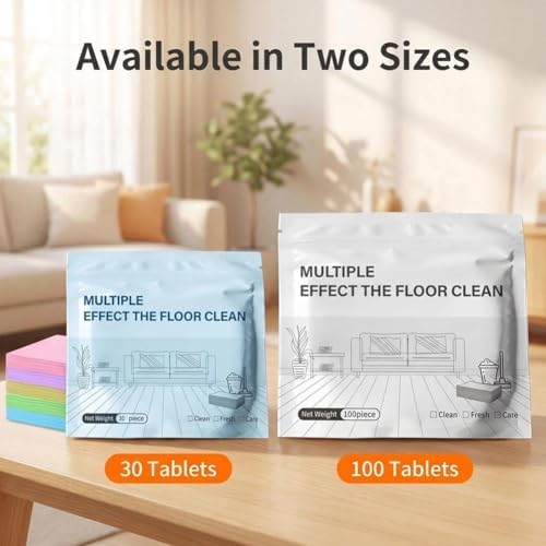 100/150/200/300pcs Floor Cleaning Tablets, Multi-Surface Floor Cleaning Tablets, Concentrated Cleaner Multiple Effect the Floors Clean for Tile,Hardwood (Blue-100pcs) - Image 6