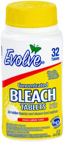 Evolve Concentrated Bleach Tablet 32 ct Fresh Lemon (1 pack) by Evolve