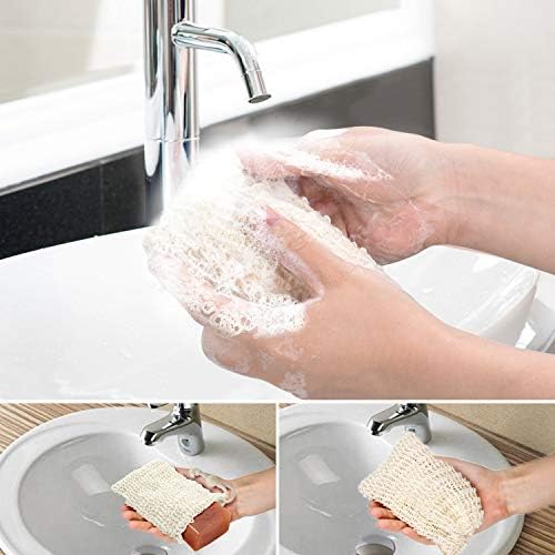 E-KNOW Soap Saver Pouch, Soap Bag Body Scrubber for Bar Soap or Soap Lift, Body Exfoliator Sponge for Bath or Shower, 4 Pack Soap Bag + 3 Piece Soap Lift Soap Saver Pads. - Image 7