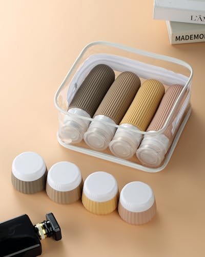 Mrsdry Travel Bottles 8 Pack, TSA Approved 3 oz Travel Toiletries Containers with Clear Bag, Leak Proof Silicone Squeezable Essentials Jars - Image 6