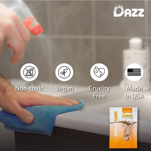 DAZZ Bathroom Cleaner Refill Pack (Makes 4 Bottles) for Tile, Tub Shower, Countertop and Bathroom Surfaces - All Natural, Eco Friendly, Non Toxic - Safe for Kids & Pets - Image 6