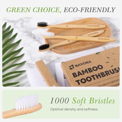 10 PCS Bamboo Toothbrushes, Individually Wrapped Wooden Toothbrushes Bulk - Image 6