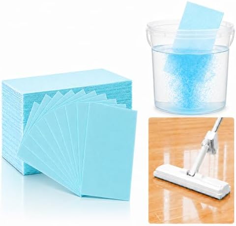 AZHAIBUQI Multi-Surface Floor Cleaner Tablets, Deep Cleaning Floor Cleaning Solution Tablets for Hardwood, Tile, Laminate & Vinyl Floors, Blue Jasmine Scent, 30 Count by Unknown