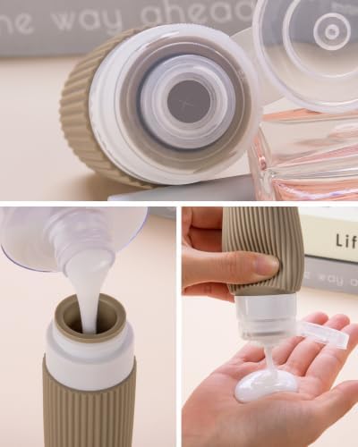 Mrsdry Travel Bottles for Toiletries 8 Pack, Tsa Approved Travel Size Toiletries 3 oz, Travel Containers for Toiletries, with Clear Bag, Leak Proof Silicone Squeezable Travel Essentials Creams Jars - Image 2