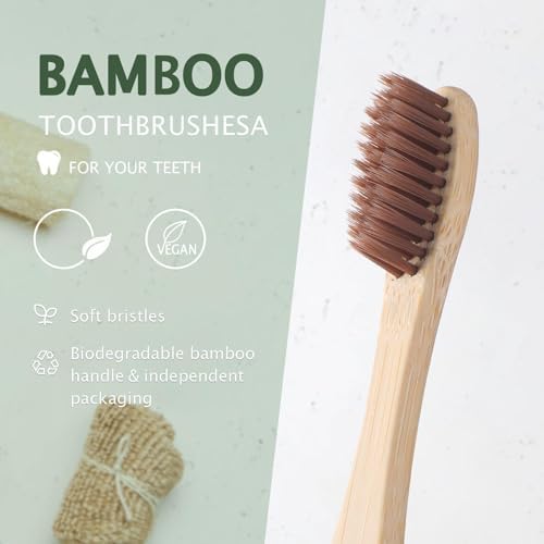 Sieral 120 Pcs Bamboo Toothbrushes Bulk, Individually Wrapped,Number - Image 3