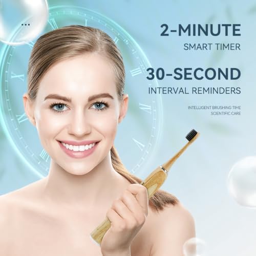 Bamboo Electric Toothbrush for Adults, Soft Bristle - Image 5