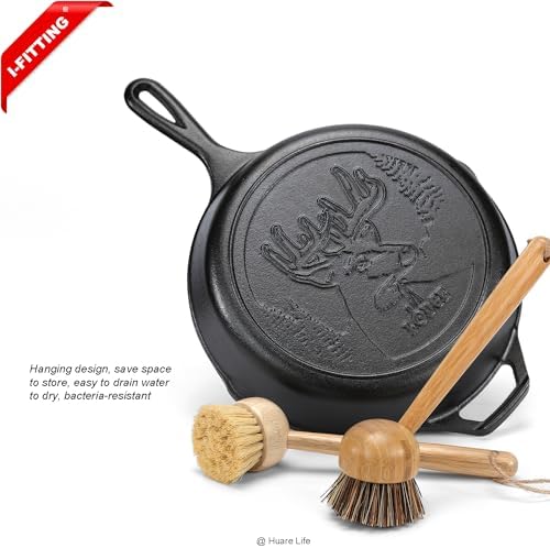 Bamboo Dish Scrubber, Wooden Kitchen Cleaning Brush Set - Image 5