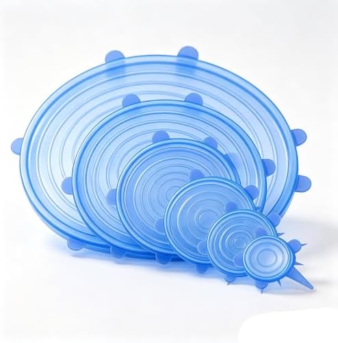 6 pcs Silicone Stretch lids set(6 Sizes,blue) by JYYHSF