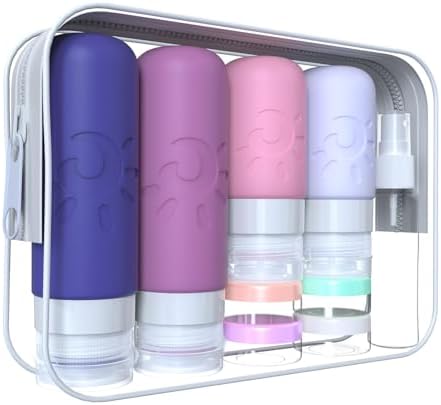 Zafit 18 Pack travel Bottles for Toiletries, TSA Approved Silicone Travel Containers Leak Proof Refillable Travel Accessories for Shampoo Conditioner Lotion Body Wash(Multicolored I) by ZAFIT