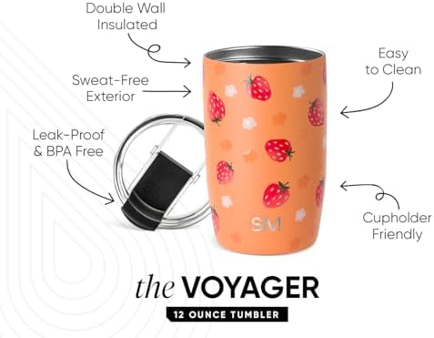 Simple Modern Travel Coffee Mug with Lid | 12oz | Strawberries - Image 2