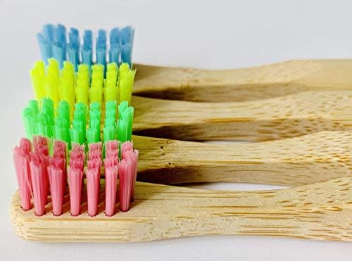 Kids Bamboo Toothbrush - Child Size Soft BPA Free Color Safe Bristles (4 Pack) - Image 5