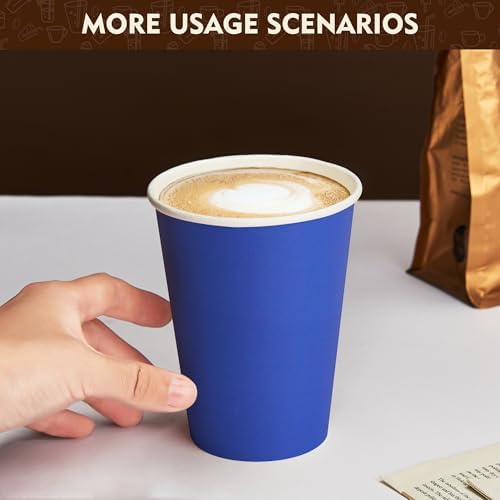 YEEHAW 16 oz Coffee Cups with Lids, Blue, 100 Pack - Image 4