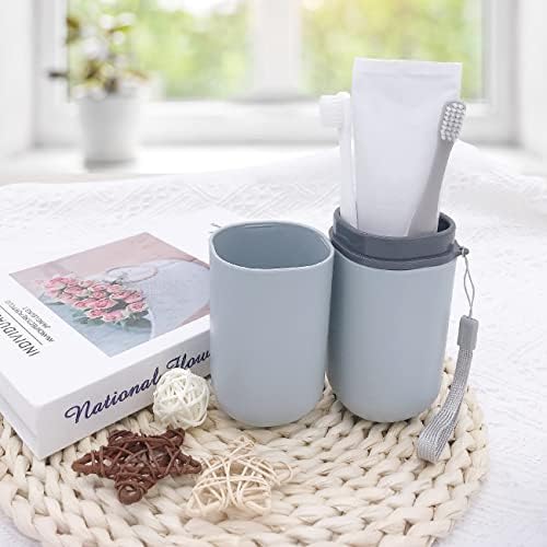 HEIPINIUYE Light Blue Travel Toothbrush Holder, Toothbrush and Toothpaste Travel Case Portable Toothbrush Holder with Cover for Traveling Bathroom Business Camping School - Image 5