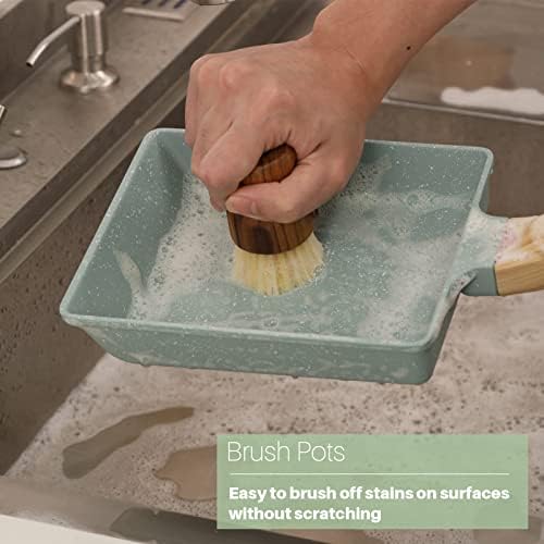 HTB Teak Wood Dish Scrub Brush 3PCS,FSC-Certified - Image 2