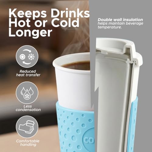 Copco Acadia Travel Mug, 16 Oz - Pink, Azure, Brown, Red, Set of 4 - Image 3