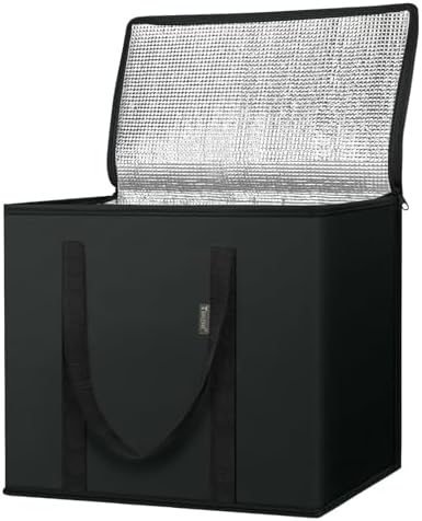 BALEINE Insulated Reusable Grocery Bags with Zippered Top, Large Cooler Bag by BALEINE
