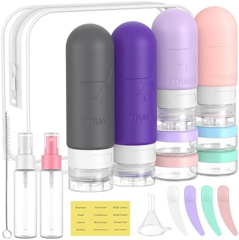ME.FAN 18 Pack Travel Bottles for Toiletries, TSA Approved, Purple by MEFAN