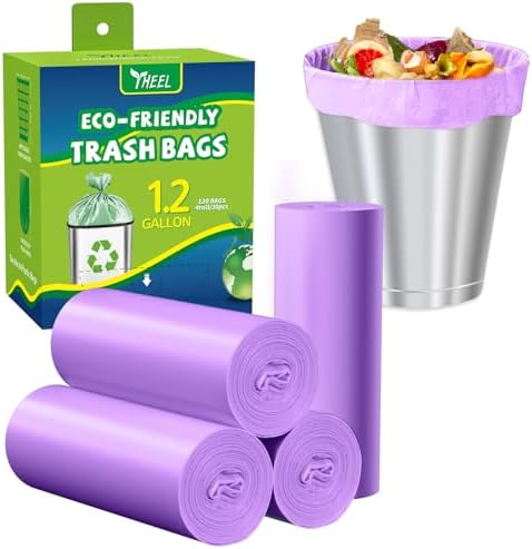 1.2 Gallon Bathroom Trash Bags Durable Tear-Resistant - 150Ct Unscented by YHEEL