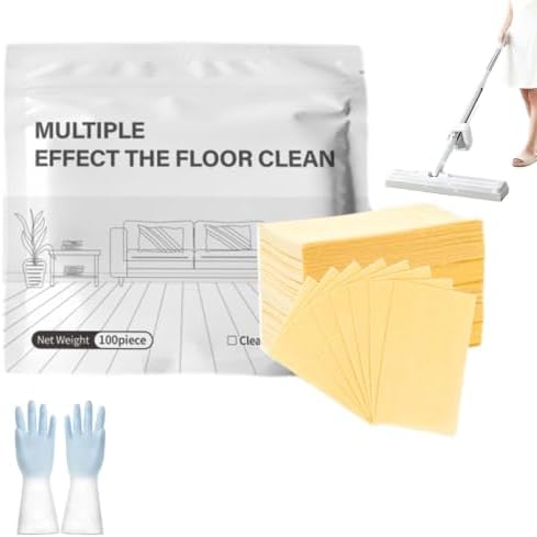 100-Piece Multi-Surface Floor Cleaning Tablets, Multi-Surface Floor Cleaning Tablets, Multiple Effect the Floors Clean, Concentrated Cleaner for Hardwood, Tile, Laminate & More (Yellow, 1bag) by Unknown