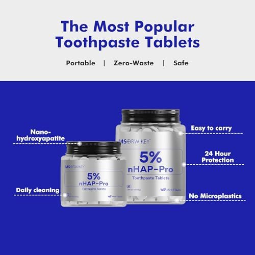 MSDRWIKEY Toothpaste Tablets with 5% nHAP-Pro, Fluoride-Free Toothpaste for Travel, Plastic-Free Zero Waste, Chewable Tablet for Daily Oral Care (MSDR-L-1PC) - Image 4