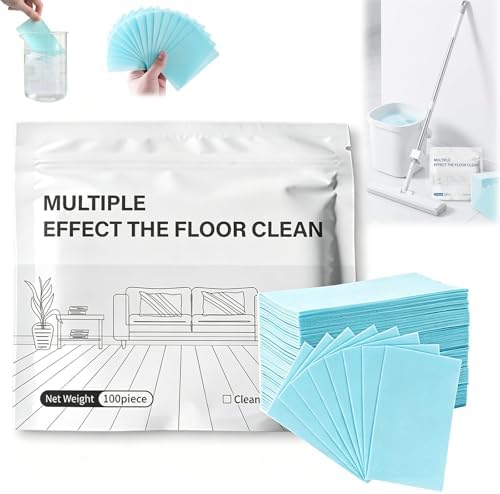 100 Piece Floor Cleaning Tablets Multi-Surface Cleaner, Multi-Surface Floor Cleaning Tablets, Multiple Effect the Floors Clean, Concentrated Cleaner for Hardwood, Tile, Laminate & More (Blue) by Unknown