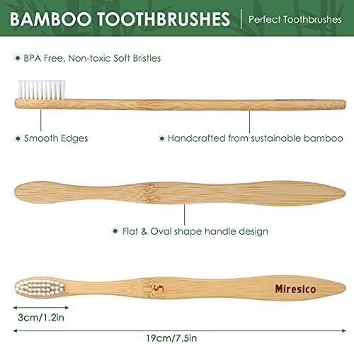 Bamboo Toothbrushes 10 Pack, Plant Based Medium Bristle Toothbrush - Image 3