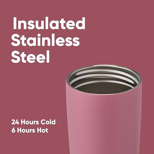 Owala SmoothSip Slider Insulated Stainless Steel Coffee Tumbler, Reusable Iced Coffee Cup, Hot Coffee Travel Mug, BPA Free 20 oz, Purple/Pink (Crochet Queen) (Pack of 8) - Image 4