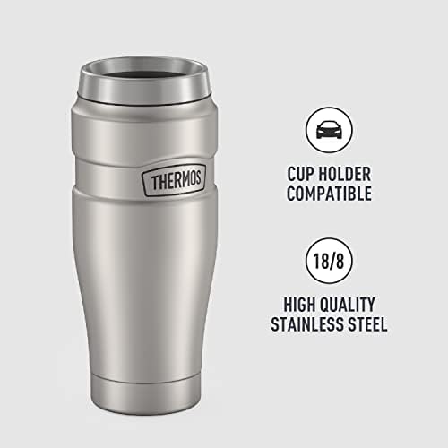 THERMOS Stainless King Travel Tumbler, 16 Ounce, Vacuum-Insulated | Matte Steel | Pack of 4 - Image 4