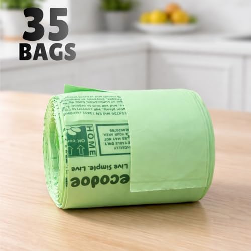 Certified Compostable 13 Gal Bags (35 Bags) Tall Kitchen Food Scrap Bags Certified Compostable Trash Bags BPI Certified Compostable & TÜV OK Compost HOME Certified, Meets ASTM D6400 (35 ct.) - Image 6