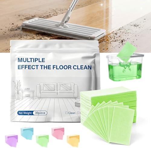 Multi-Surface Floor Cleaner Tablet, 2026 New Floor Cleaning Solution Tablets, Dissolvable Pre-Measured Deep Cleaning Cleaning Solution, for Tile & Vinyl Floors (Green - 60pcs) by SICOSPI