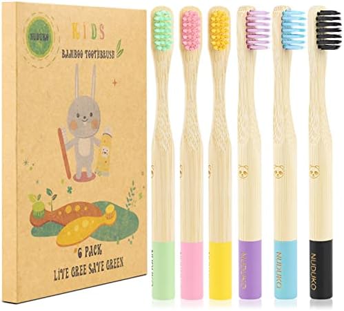 Kids Toothbrush 6 Pack, Soft Bristle Toothbrush for Child Baby Toddler by NUDUKO-Eco-FriendlyGreenProducts
