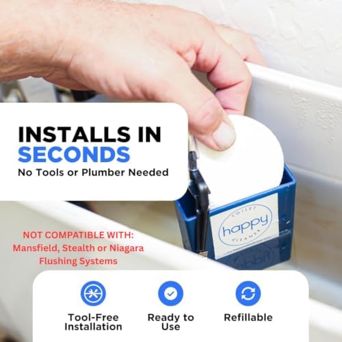 Happy Toilet Cleaner Automatic Toilet Bowl Cleaner Toilet Tablet Holder 5PK - Image 4