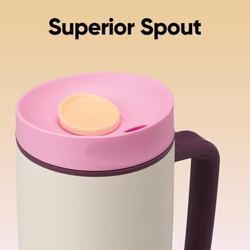 Owala SmoothSip Slider Stainless Steel Insulated Travel Mug with Handle, 100% Leak Proof, For Hot and Cold Drinks, Travel Friendly with Sliding Lock Lid, BPA Free, 24 oz, Daybreak - Image 4