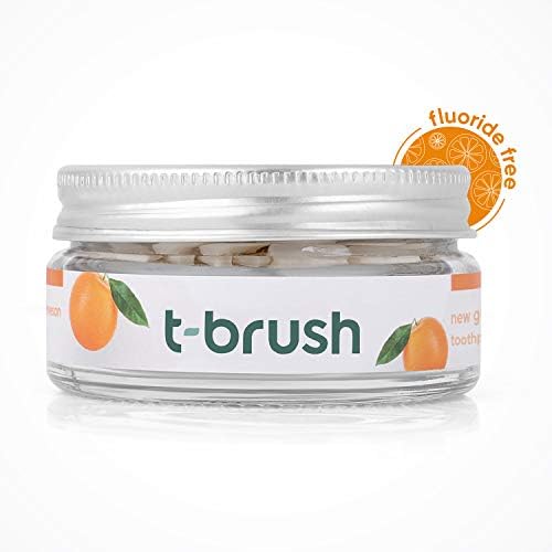 T-brush Whitening Travel Toothpaste Tablets Natural Ingredients, SLS Free, Gluten Free, Cruelty Free, Eco Friendly Packaging, Vegan - Orange Flavoured- Fluoride Free- 90 Tablets - Image 4