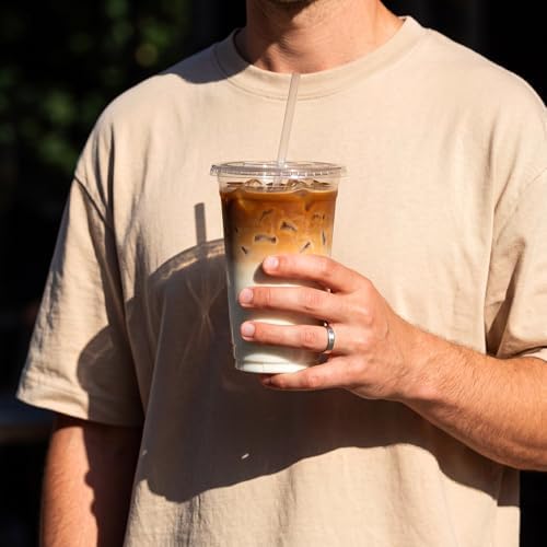 VITEVER 100 Sets - 12oz Clear Plastic Cups with Lids and Straws, Disposable Cups for Iced Coffee, Smoothie, Milkshake, Cold Drinks (Pack of 2) - Image 5